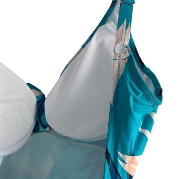 New! Profile by Gottex One Piece Paradise V-Neck Tie Front - Picture 3 of 8